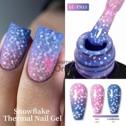 Oja semipermanenta LILYCUTE Thermal Snowflake Gel Nail UV / LED de 7 ml - LC-TN15 Blue-Pink